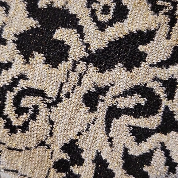 CATO XL cream black with gold threading midi dress - Picture 3 of 6